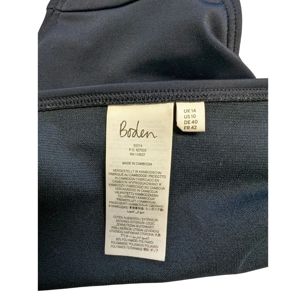 Boden Bikini SET Samos Cup-Size Top 36DD Matching Bottoms‎ Navy Embroidery 10